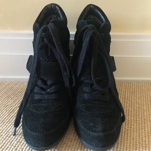 GOOD CONDITION Black Sneaker Wedges